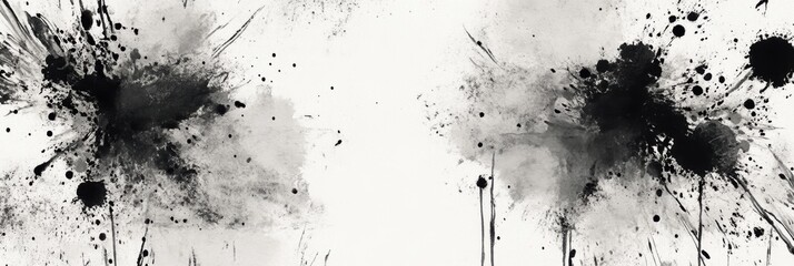 Bold Black and White Ink Splatters, striking abstract design, edgy modern aesthetic, perfect for contemporary decor or digital backgrounds