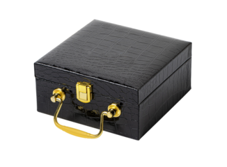 small dark leather case or suitcase