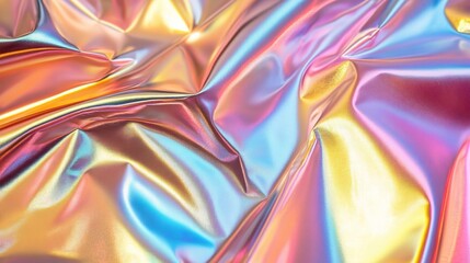 Iridescent Fabric Texture with Colorful Highlights
