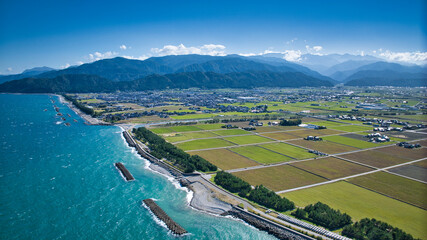 日本の富山県沿岸の風景