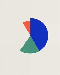 a pie chart dividing sections on plain white background