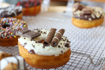 a donut dessert on display