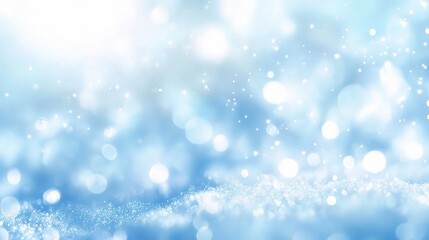 Fototapeta premium Soft Blue Background with Gentle Bokeh Lights