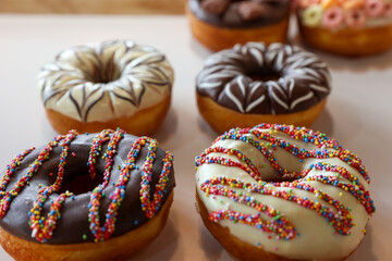 a donut dessert on display