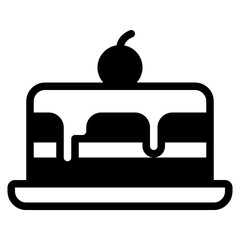 A delightful illustration of a decadent dessert featuring layers and a cherry, perfect for food lovers and celebrations.