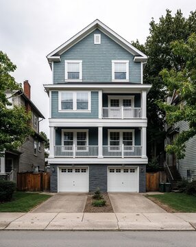 a split level house on plain white background