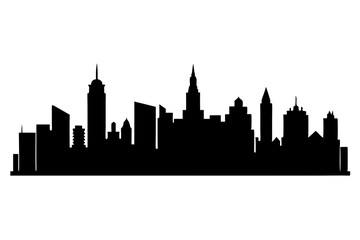 City Skyline Silhouette | vector silhouette illustration on white background