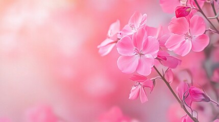 Fototapeta premium Soft Pink Flowers in Gentle Light