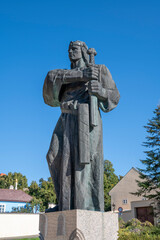 A bronze statue of prince Pribina in Nitra. Slovakia.