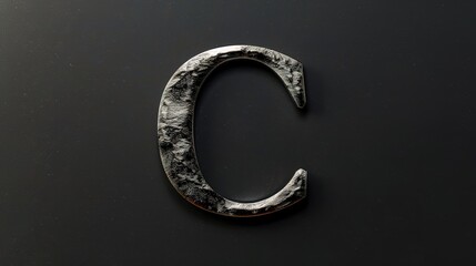 Letter C on Black Background - a bold and eye-catching visual. The image showcases a prominent letter C against a sleek black backdrop, creating a strong and modern presentation.