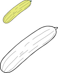 Cucumber - Coloring vegetables for kids coloring book