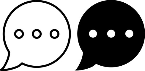 Speech bubbles with ellipsis, minimalistic communication icon, chat symbol for messaging, conversation, or social media design elements