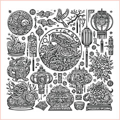 lunar new year,Chinese dragon,
Dragon with round shield, cut, out vector, silhouette,
fantasy, mythology, reptile, tattoo, characters, clip art, cut out, luxury, mascot, medieval, monochrome, prosperi