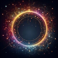 Obraz premium Abstract background featuring stars with space for text and circles creating a cosmic feel