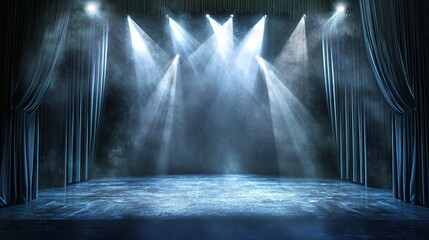 Dramatic Stage Lighting with Smoke Effects