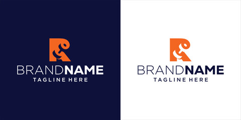 Creative Negative Space Letter R Barbell Logo Design, Design Inspiration, Illustration, Vector