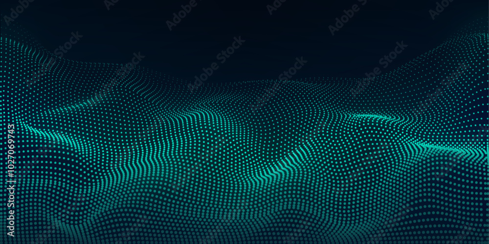 Poster big data flow, internet connection. digital particle flow, artificial intelligence concept, machine 
