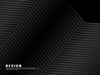 Black abstract geometric background. Modern shape concept. Black gradient lines poola background.