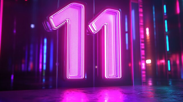 Double 11 neon technology e-commerce three-dimensional space booth background