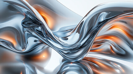 Obraz premium Sculptural flowing forms in photorealistic digital painting