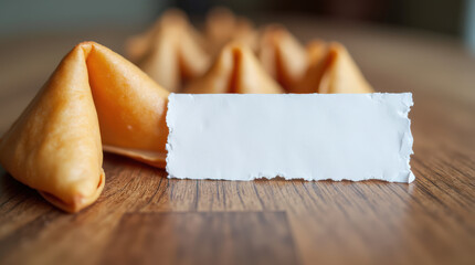 Fortune Cookie with Blank Paper Slip for Custom Message – Image for Mockups, Predictions, and Business Concepts