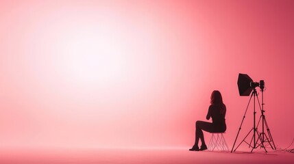 Professional Photographer Setting Up Studio Environment