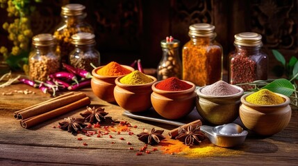 Vibrant Assortment of Spices and Herbs