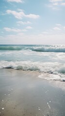 Fototapeta premium Serene Ocean Waves on Sandy Beach