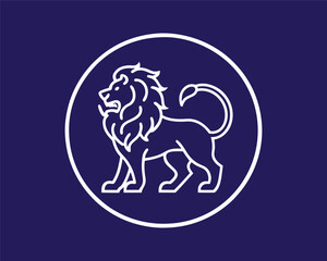 Fototapeta premium Lion white logo vector illustration.