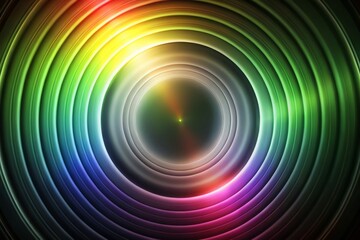 Obraz premium Vibrant 3D Gradient Circle with Rainbow Hues - High Depth of Field Color Burst