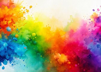 Obraz premium Vibrant Abstract Watercolor Background with Colorful Splashes and Grunge Texture for Creative Projects