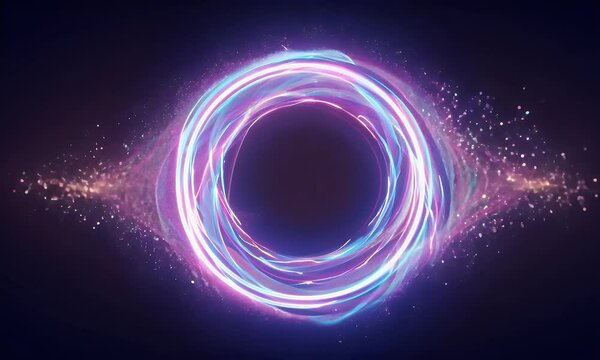 Pulsing ring animation with a soft halo of light that expands and contracts, creating a calming rhythmic motion.