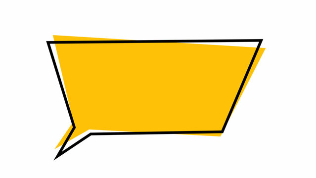 recommend clip art: bubble speech treny yellow color lin art vector isolated on white background 