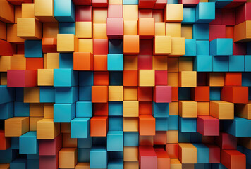 Fototapeta premium Vibrant Colored 3D Blocks Abstract Background