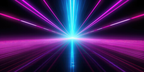 Obraz premium Hyperspace Neon Tunnel Light Show