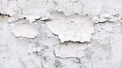 Obraz premium Cracked White Wall Texture with Peeling Paint