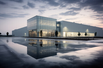 Fototapeta premium Modern Corporate Headquarters at Twilight
