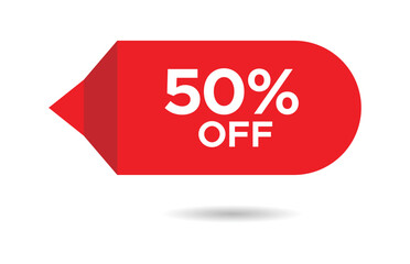 50 percent off. Sale and discount price tag vector sign