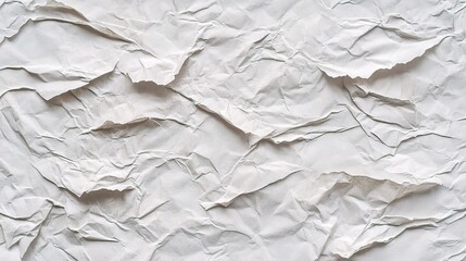 Fototapeta premium Crumpled White Paper Texture Background