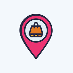 Shopping Location icon vector image.