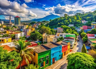 Obraz premium Vibrant San Salvador Colors in Urban Landscape - A Visual Journey