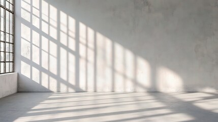 Bright Minimalist Room with Shadow Patterns