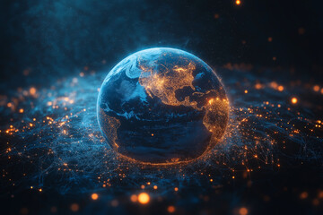 Obraz premium digital blue planet Earth