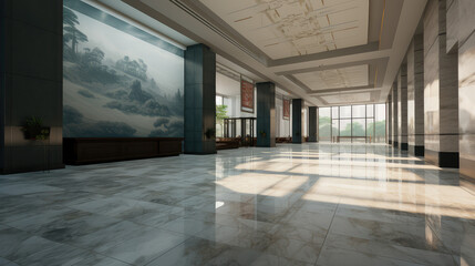 Obraz premium Modern Corporate Lobby in Elegant Architecture