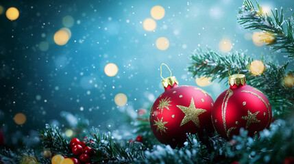 Festive Christmas Wallpaper with Lights and Snow