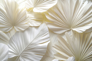 Elegant arrangement of white tropical palm leaves for modern decor