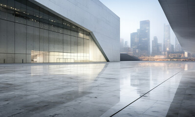 Sleek Urban Architecture Meets Morning Mist