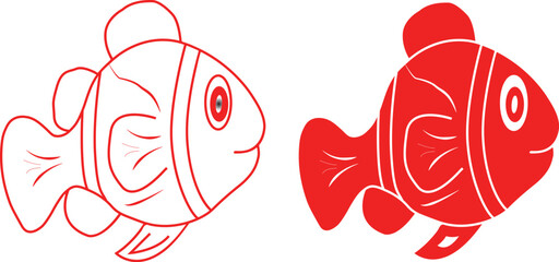 Fish icons. fish Vector. Fish illustration. Fishing symbols.
