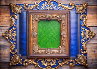 Vintage Book Cover Design with Royal Golden Swirls and Dark Blue Borders for Elegant Aesthetic Appeal