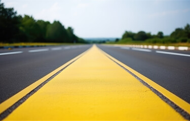 Endless Open Road with Yellow Lines